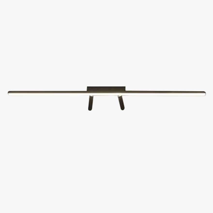 Minimalist Metal Linear Living Room Ceiling Light, Black,Trichromatic Light