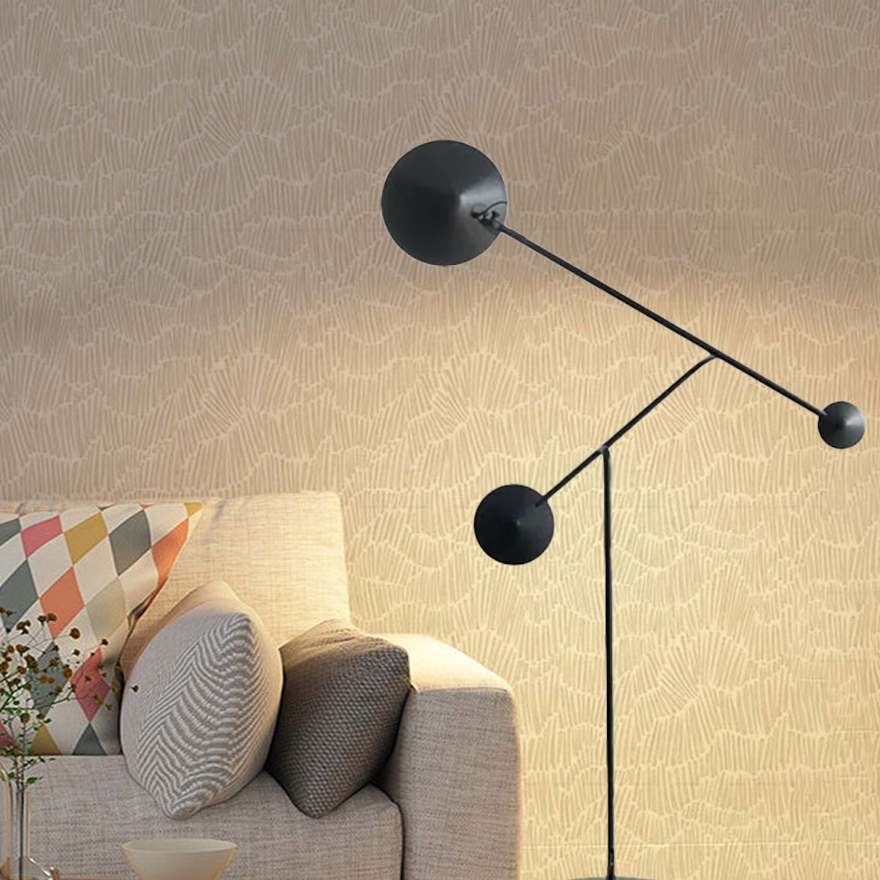 Unusual Metal Linear Study Room Floor Lamp, Black