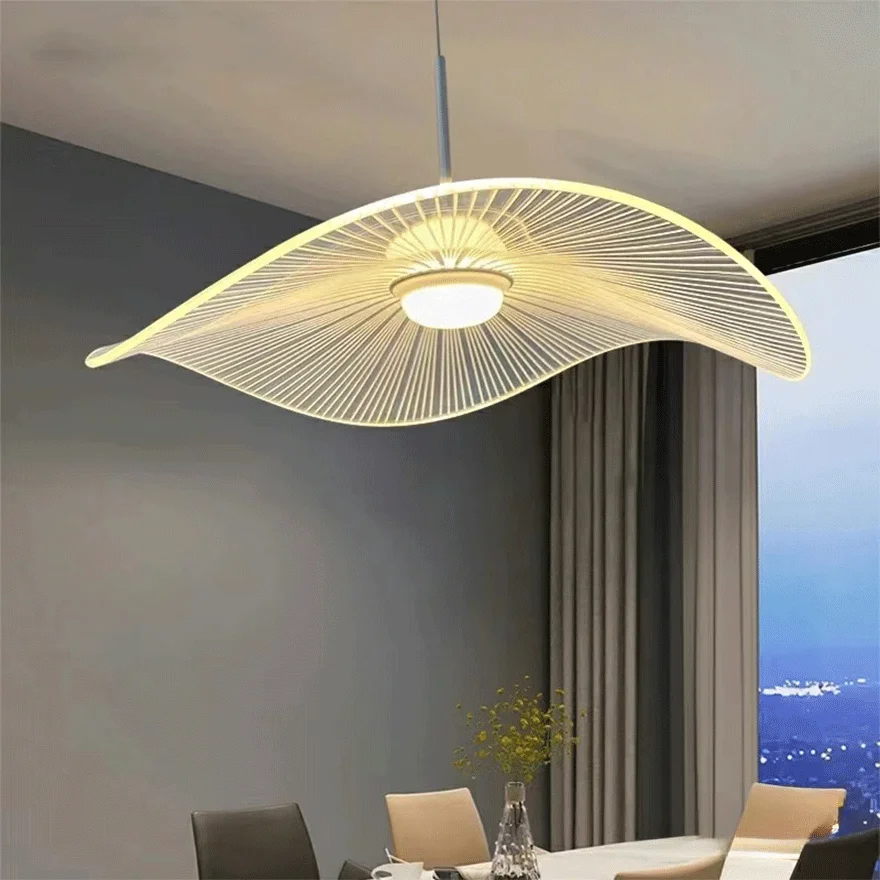 Retro Metal And Acylic Hooded Dining Room Pendant Light, White