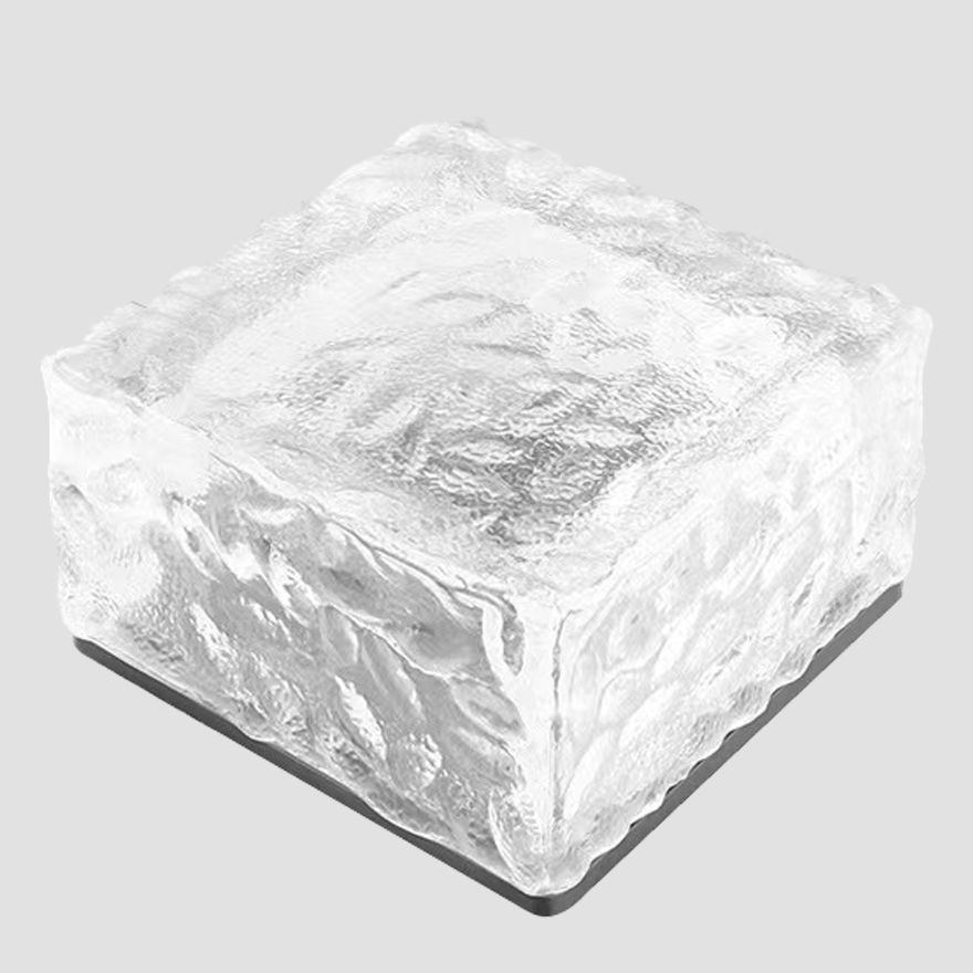 Classical Glass Ice-cube Outdoor Ground Light, Clear