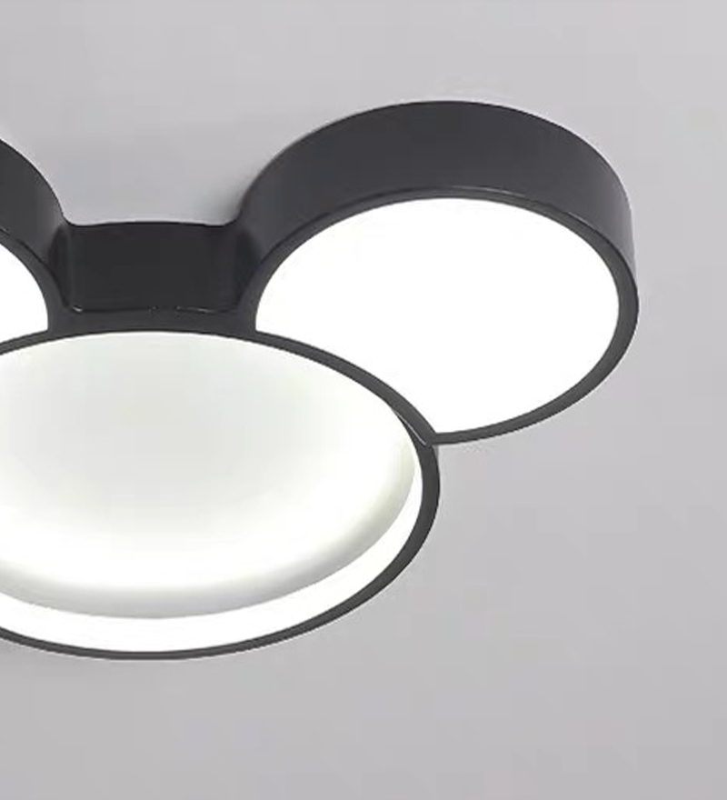 Designer Metal And Acrylic Mouse Children's room Ceiling Light, Black