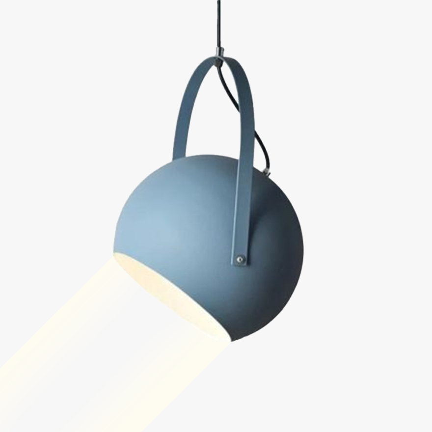 Morandi  Metal Globular Bedroom Pendant Light, 5 Color, Adjustable