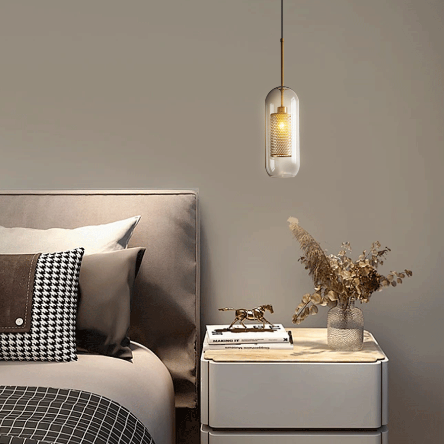 Contemporary Metal And Glass Globular Kitchen Pendant Light, Gold/Silver