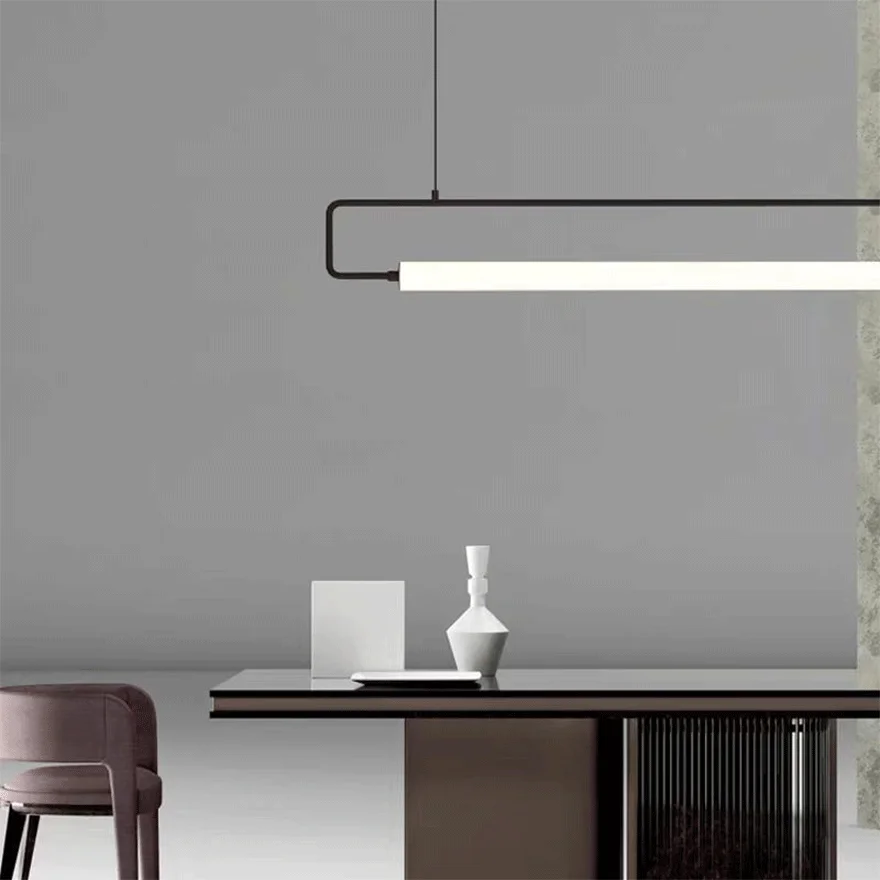 Minimalist Metal, Acrylic Liner Dining Room Pendant Light, Black/Gold