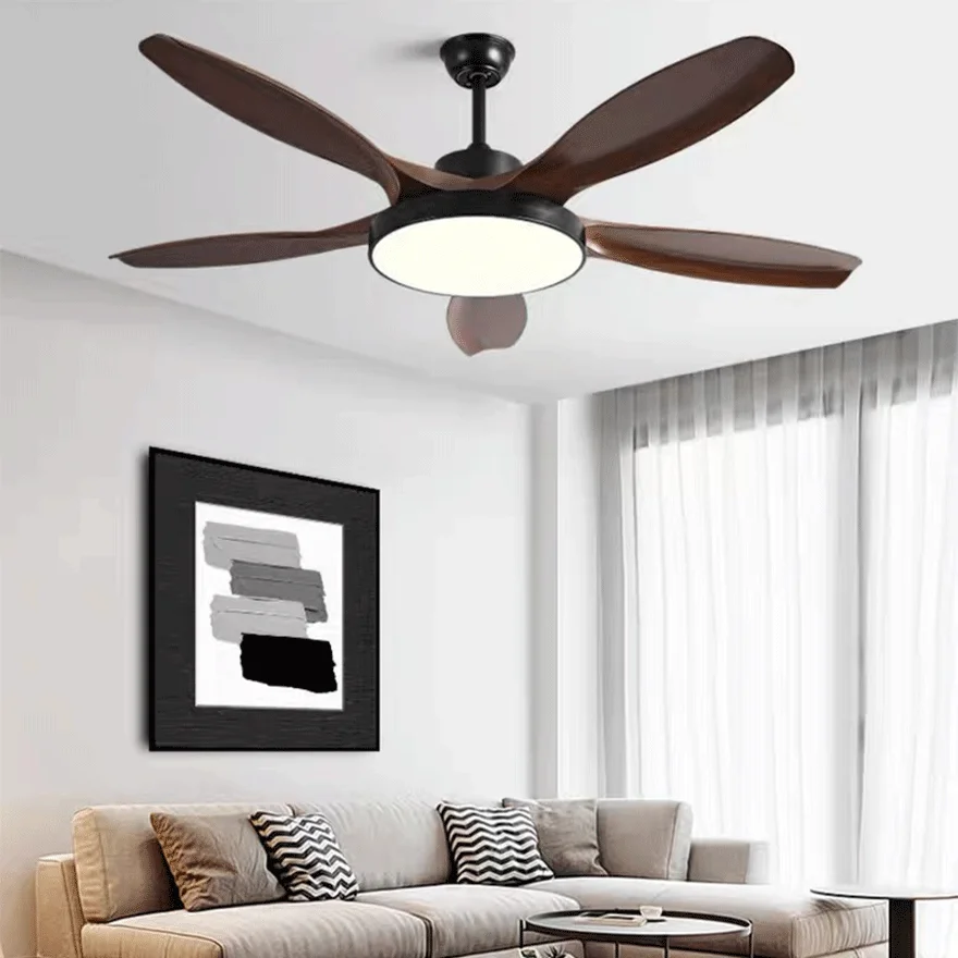 Minimalist Metal And Acrylic Fan Living Room Ceiling Fan, White/Black