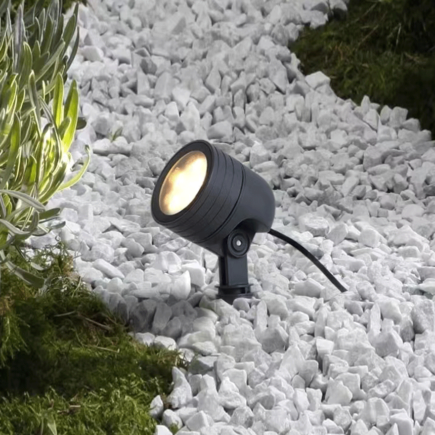 Modern Metal And Glass Cylindrical Garden Outdoor Lamp, Black