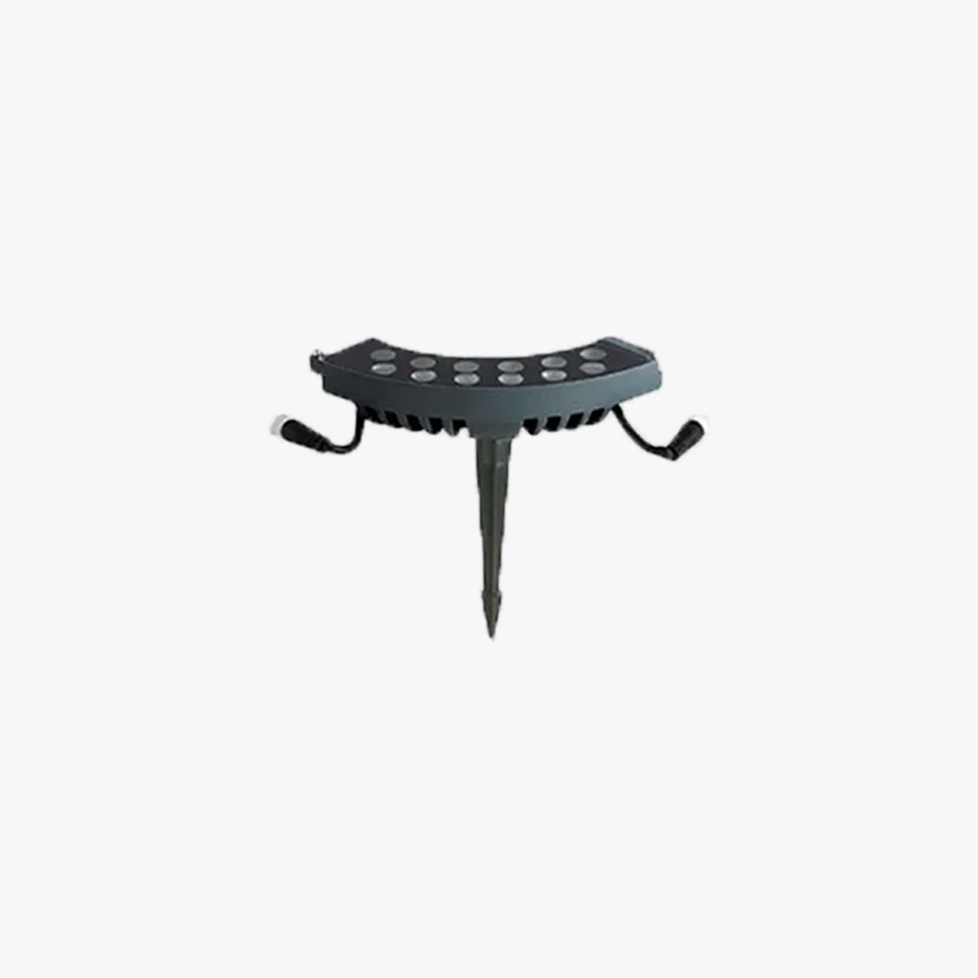 Modern Metal And Glass Ring Terrace Outdoor Pathway Light, Black