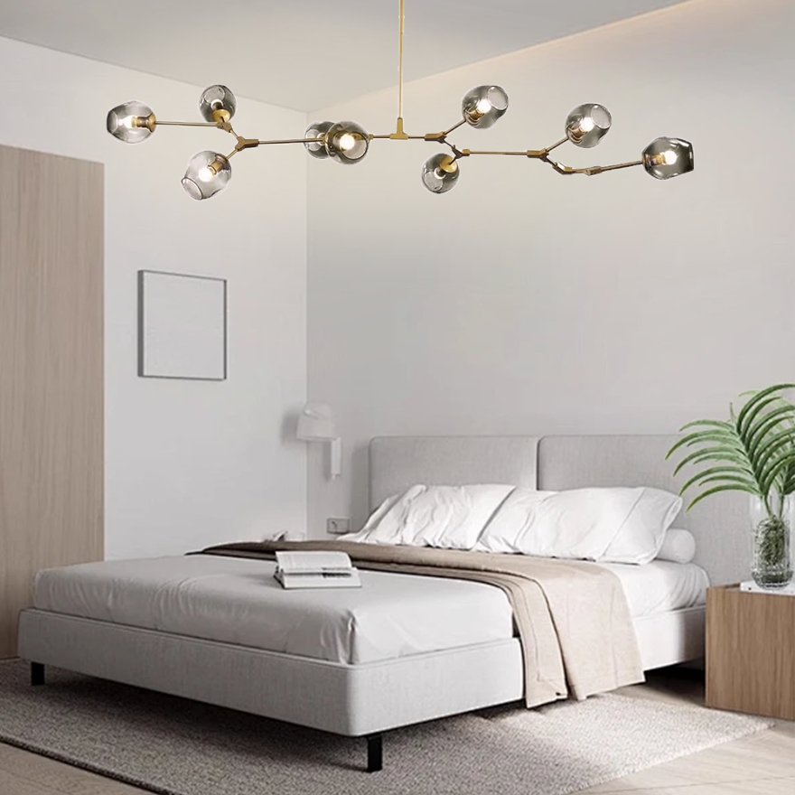 Modern Metal And Glass Bubble Bedroom Pendant Light, 6 Color