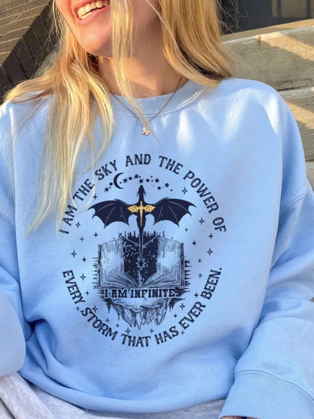 Women Book Print 90s Y2K Sweatshirt