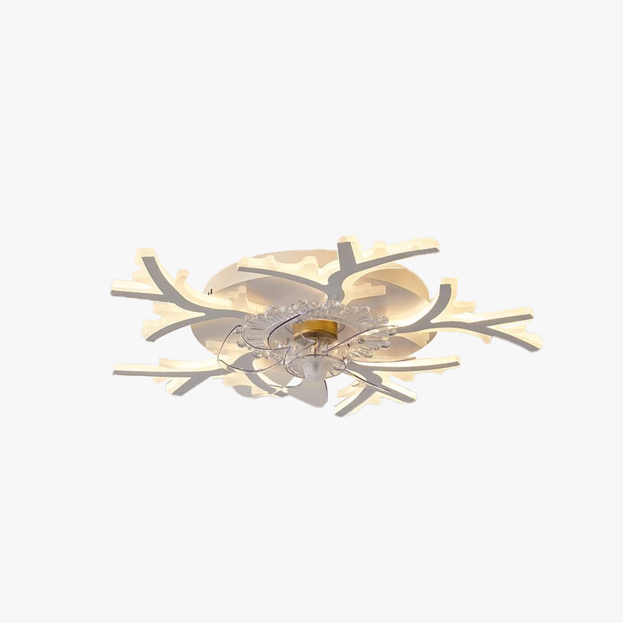 Art Deco Metal And Acrylic Floral Bathroom Ceiling Light, White, Trichromatic Light