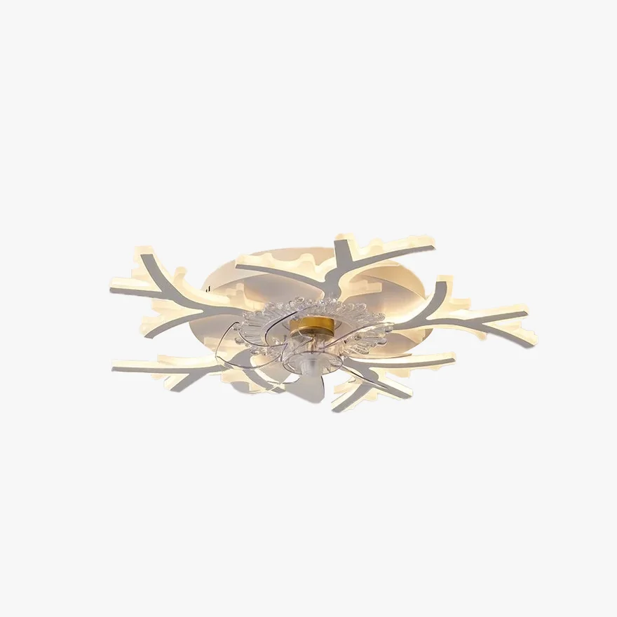 Art Deco Metal And Acrylic Floral Bathroom Ceiling Light, White, Trichromatic Light