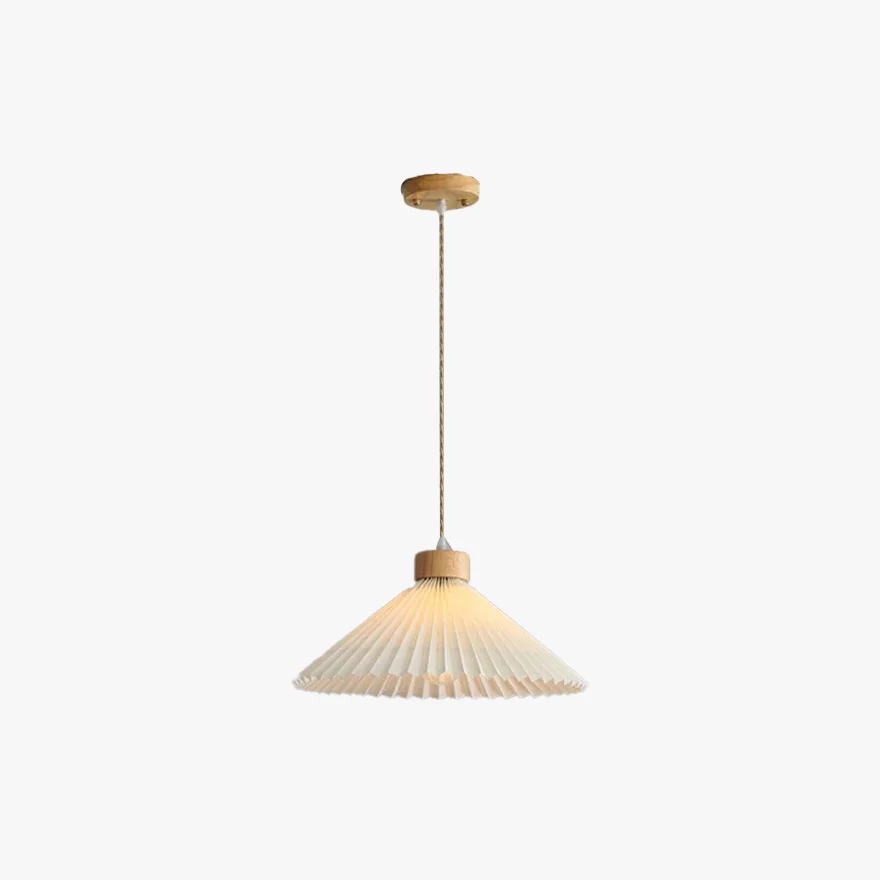 Modern Wooden And Acrylic Conical Kitchen Pendant Light, White, Trichromatic Light