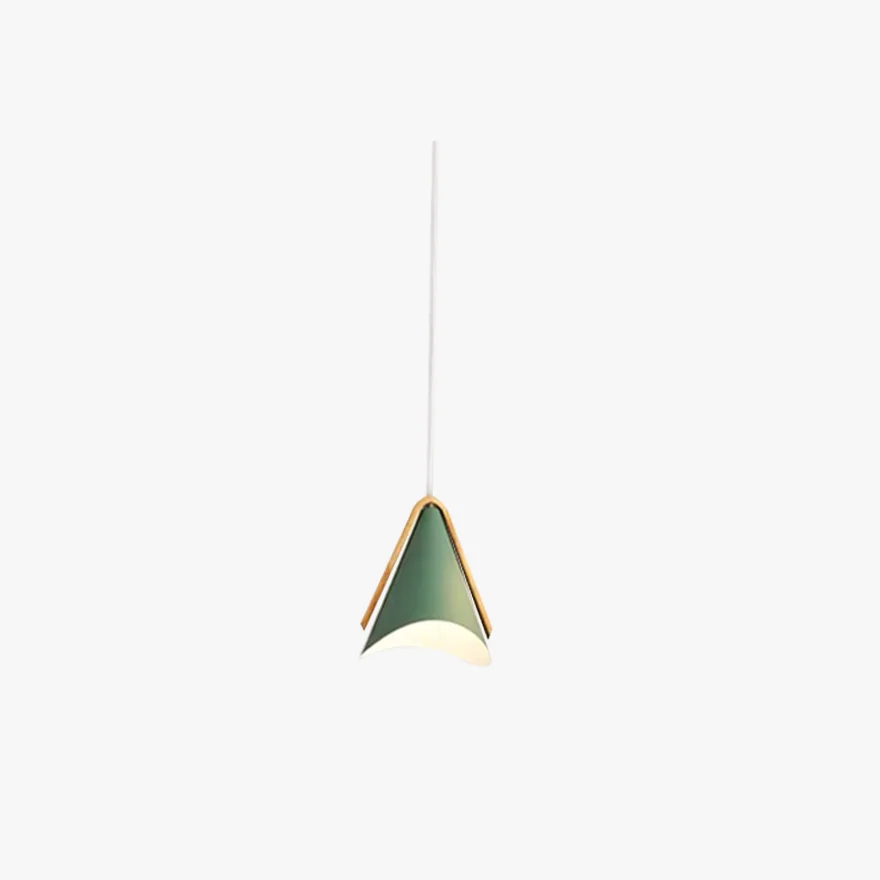 Nordic Metal And Wooden Conical Kitchen Island Chandelier Pendant Light, White/Gray/Green