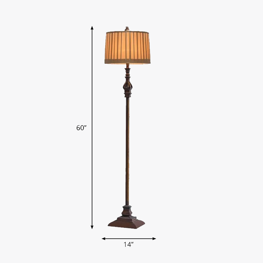 Retro Resin Hooded Dining Room Floor Lamp, Brown