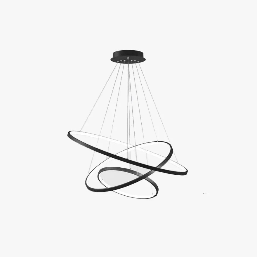 Modern Metal Ring Kitchen Pendant Light, White/Black/Gold