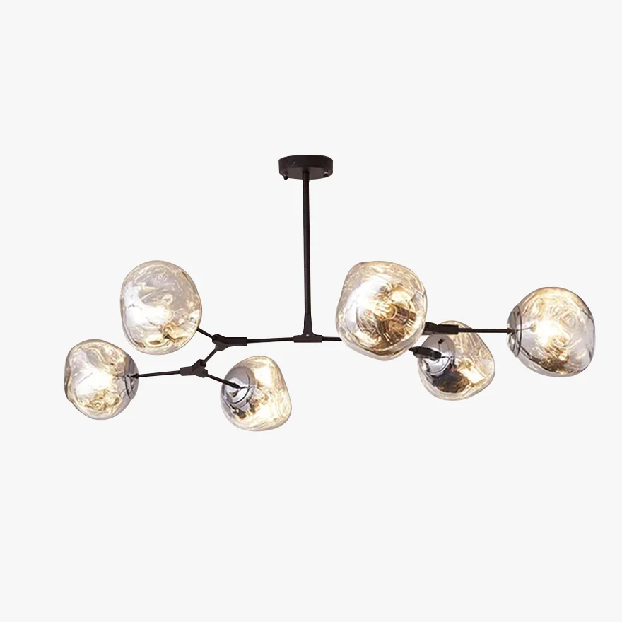 Modern Metal And Acylic Dendritic Bedroom Pendant Light, Chrome/Gold/Rose gold