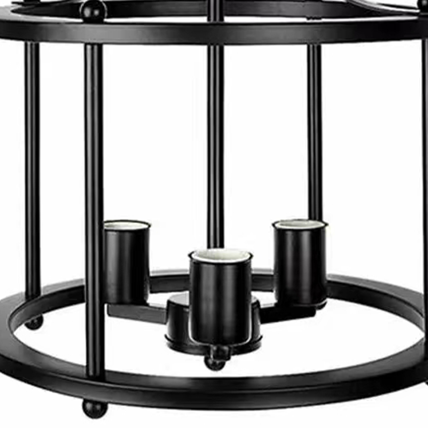 Industrial Metal Lantern Dining Room Ceiling Light, Black