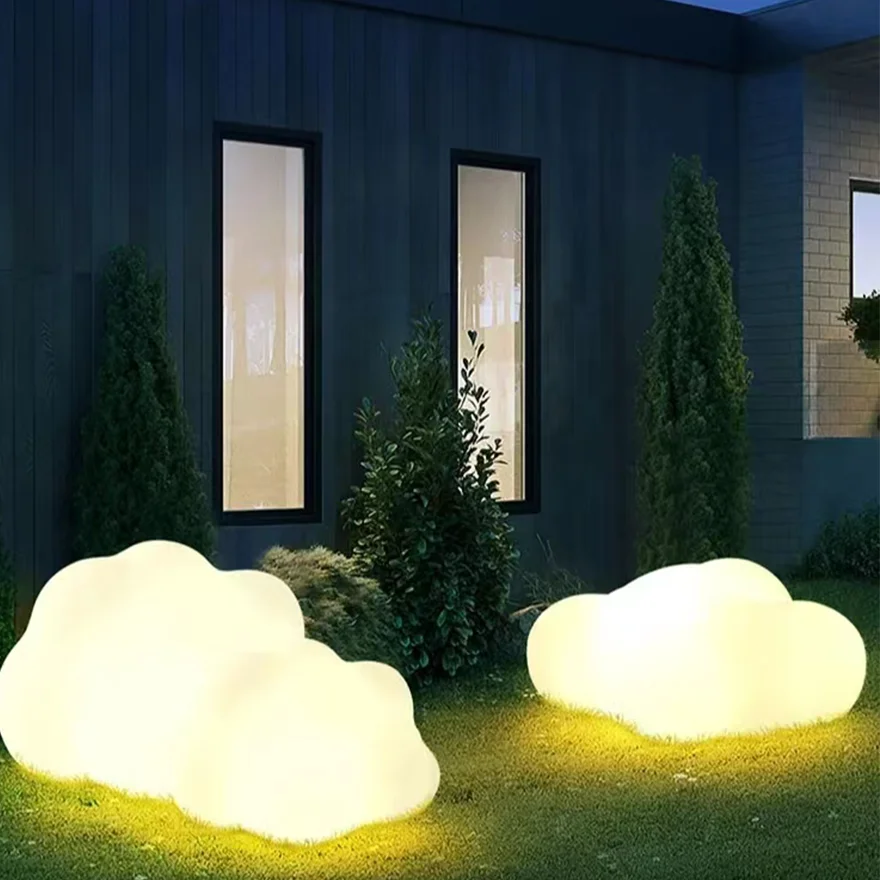 Decorative Acrylic Cloud Outdoor Ground Light, White