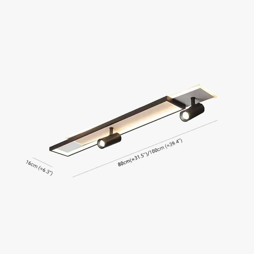 Minimalist Metal Geometric Dining Room Ceiling Light, Black, Trichromatic Light