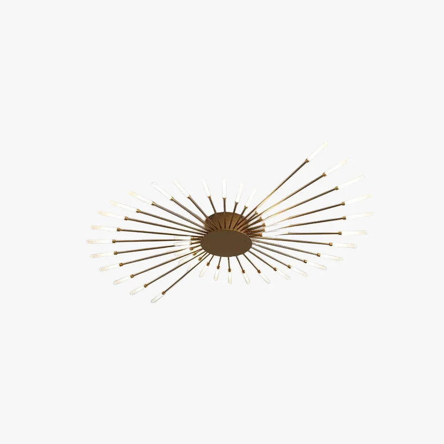 Modern Metal And Acrylic Radiographic Bedroom Ceiling Light, Black/Gold