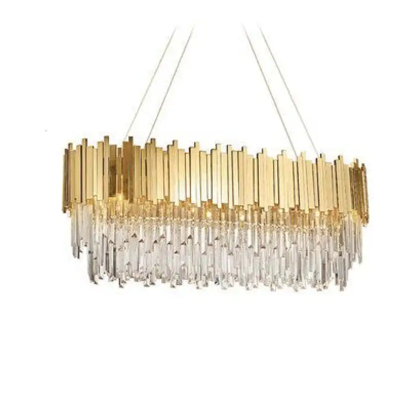 Royal Crystal And Metal Round Dining Room Chandelier Pendant Light, Gold/Silver