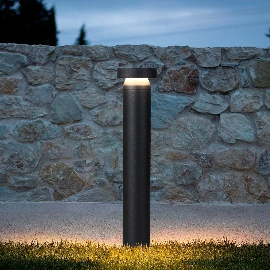 Minimalist Metal And Acrylic Cylinder Aisle Outdoor Path Light, Black