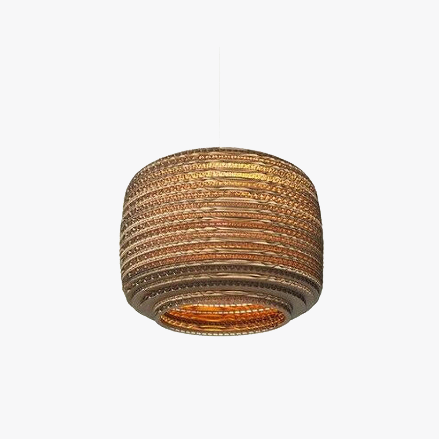 Boho Paper Geometric Dining Room Pendant Light, Log Color