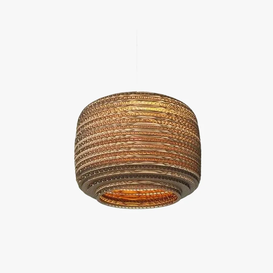 Boho Paper Geometric Dining Room Pendant Light, Log Color