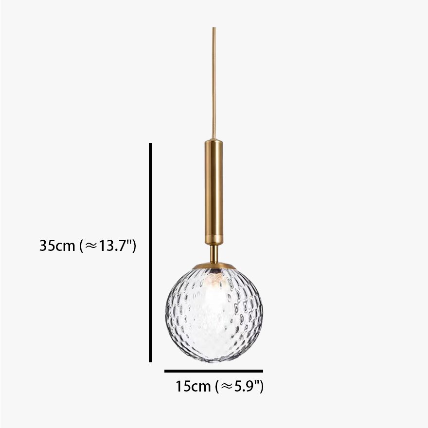 Modern Metal And Glass Globular Dining Room Pendant Light, Black/Gold