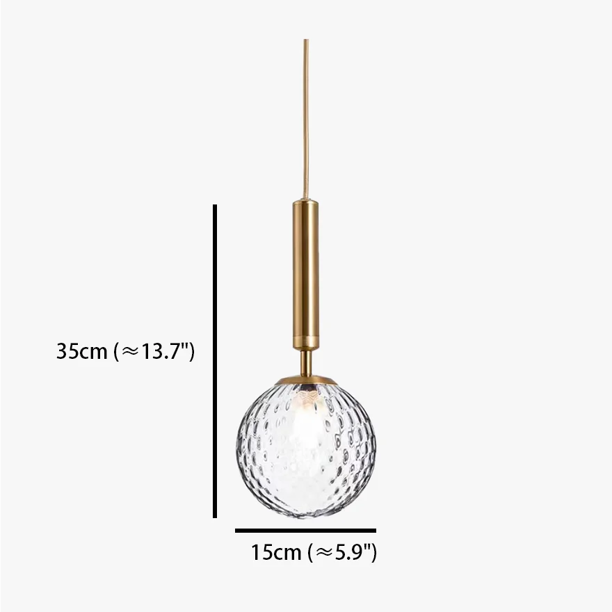 Modern Metal And Glass Globular Dining Room Pendant Light, Black/Gold