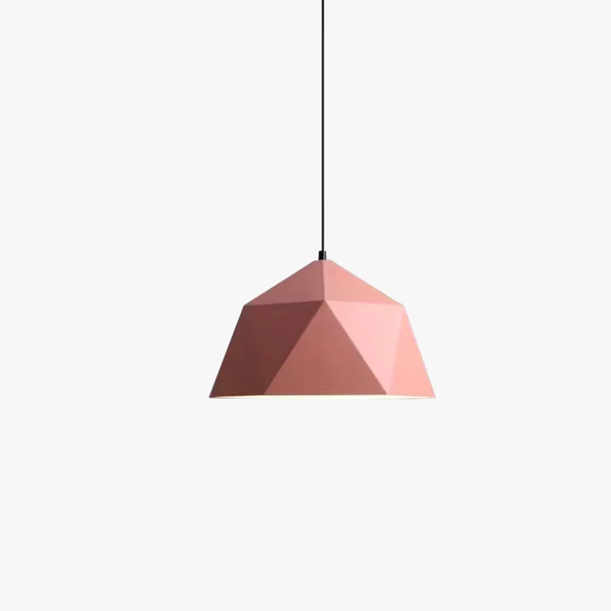 Modern Metal Polygonal Bedroom Pendant Light, 9 Color