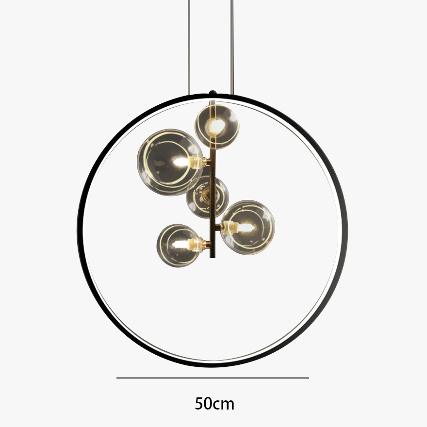 Sweden Metal And Glass Bubbles Bedroom Chandeliers Pendant Light, Black