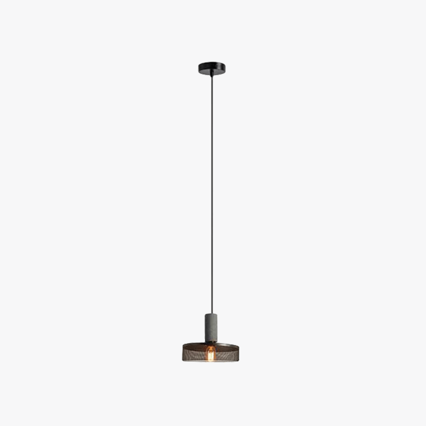 Industrial Metal And Cement Geometric Dining Room Pendant Light, Grey