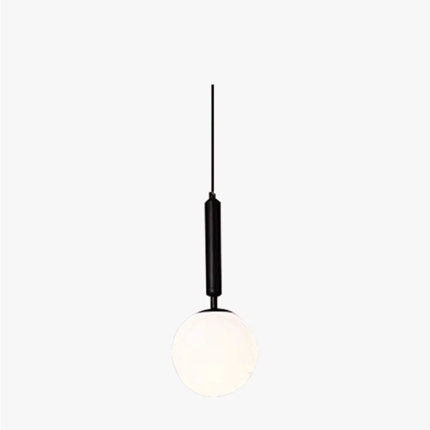 Modern Metal And Glass Globular Dining Room Pendant Light, Black/Gold