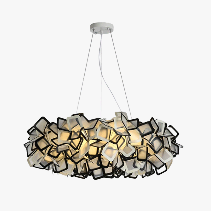 Designer Metal Flower Living Room Pendant Light, Black/Blue/Clear/Purple/White/Muticolour