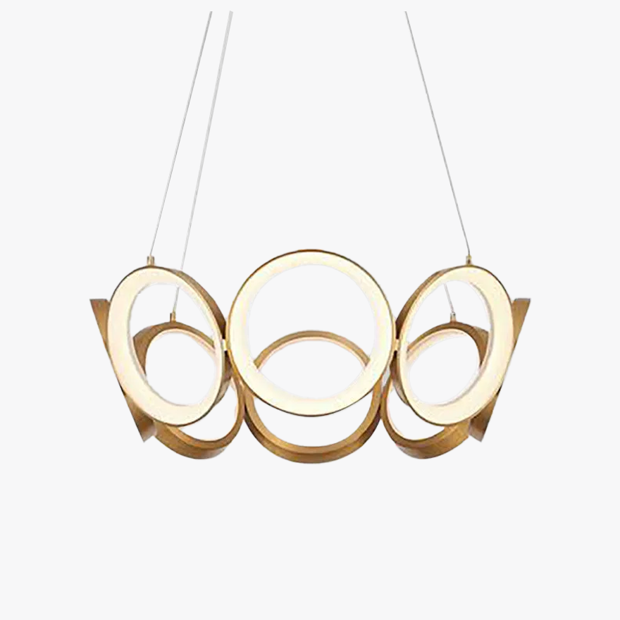 Unusual Metal Ring Kitchen Pendant Light, Gold