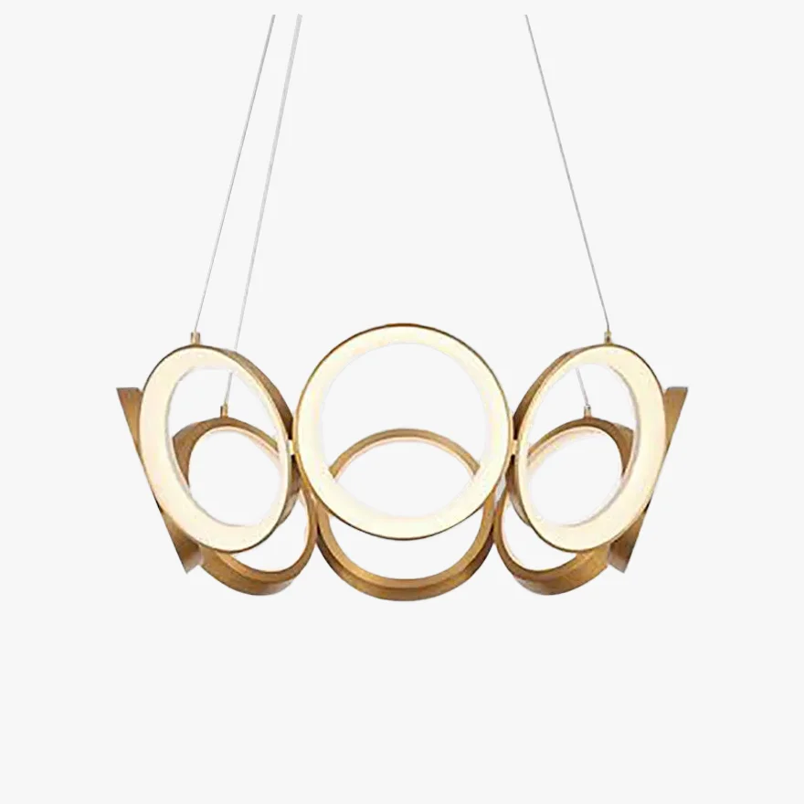 Unusual Metal Ring Kitchen Pendant Light, Gold