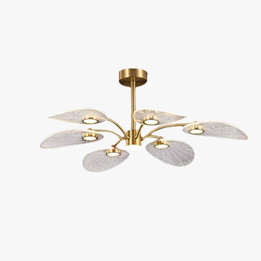 Modern Metal And Acrylic Bedroom Chandelier Pendant Light, Gold, Trichromatic Light