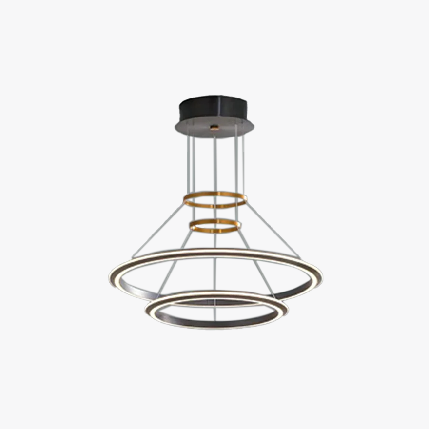 Modern Metal And Acrylic Ring Dining Room Pendant Light, Black