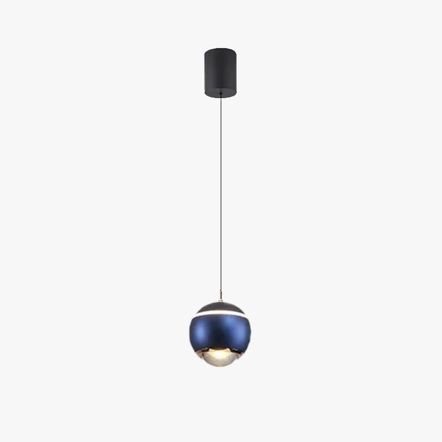 Modern Metal And Acrylic Globular Living Room Pendant Light, 6 Color, Trichromatic Light