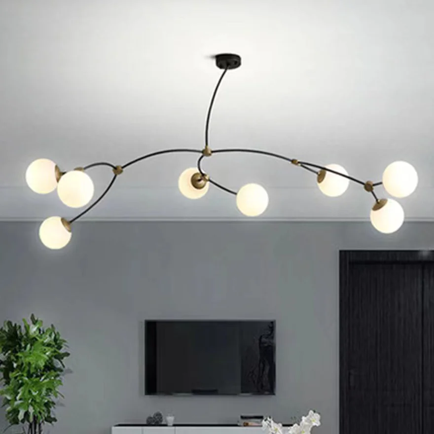 Modern Metal Bubble Dining Room Ceiling Light, Clear/Milky White, Trichromatic Light