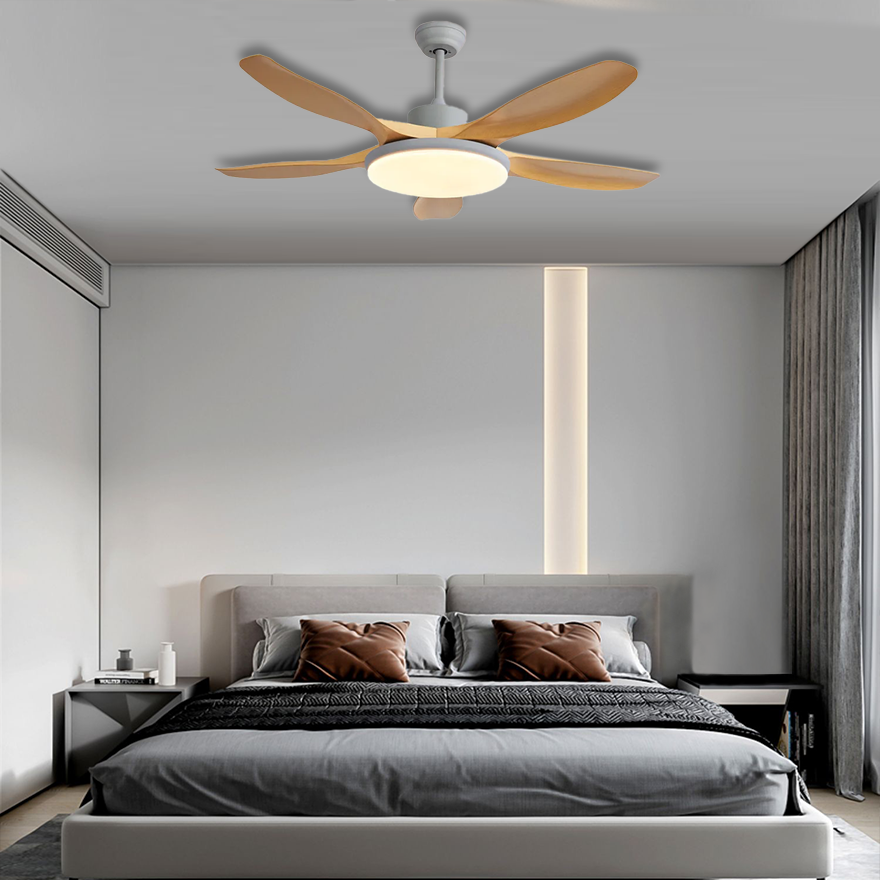 Unusual Metal And Acrylic Round Living Room Ceiling Fan, Wooden/Grey/White/Black