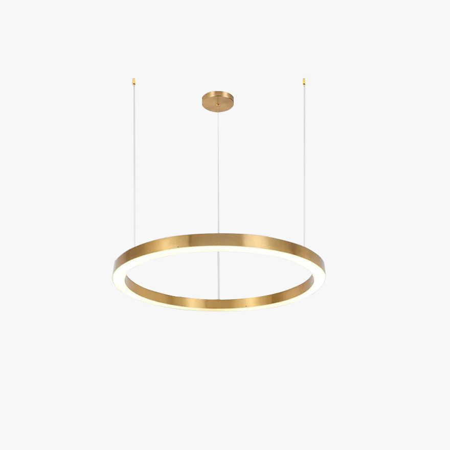 Classical Metal And Acrylic Ring Living Room Pendant Light, Gold