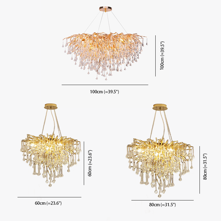 Art Deco Metal Tassel Living Room Pendant Light, Gold