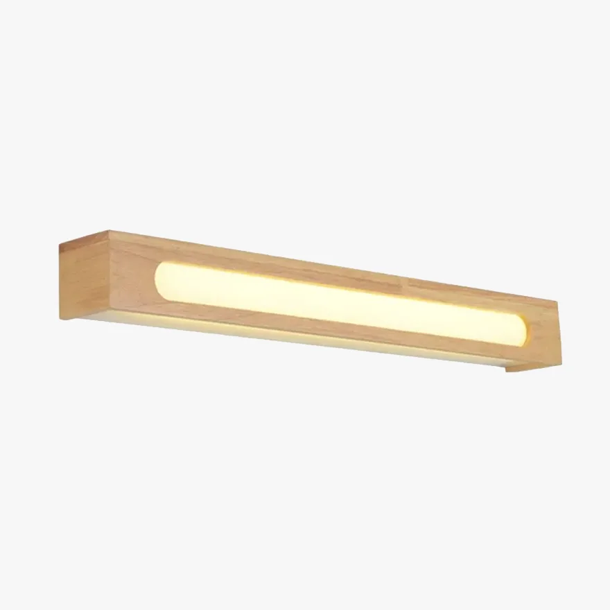 Modern Wooden And Acrylic Rectangular Living Room Wall Lamp, Brown