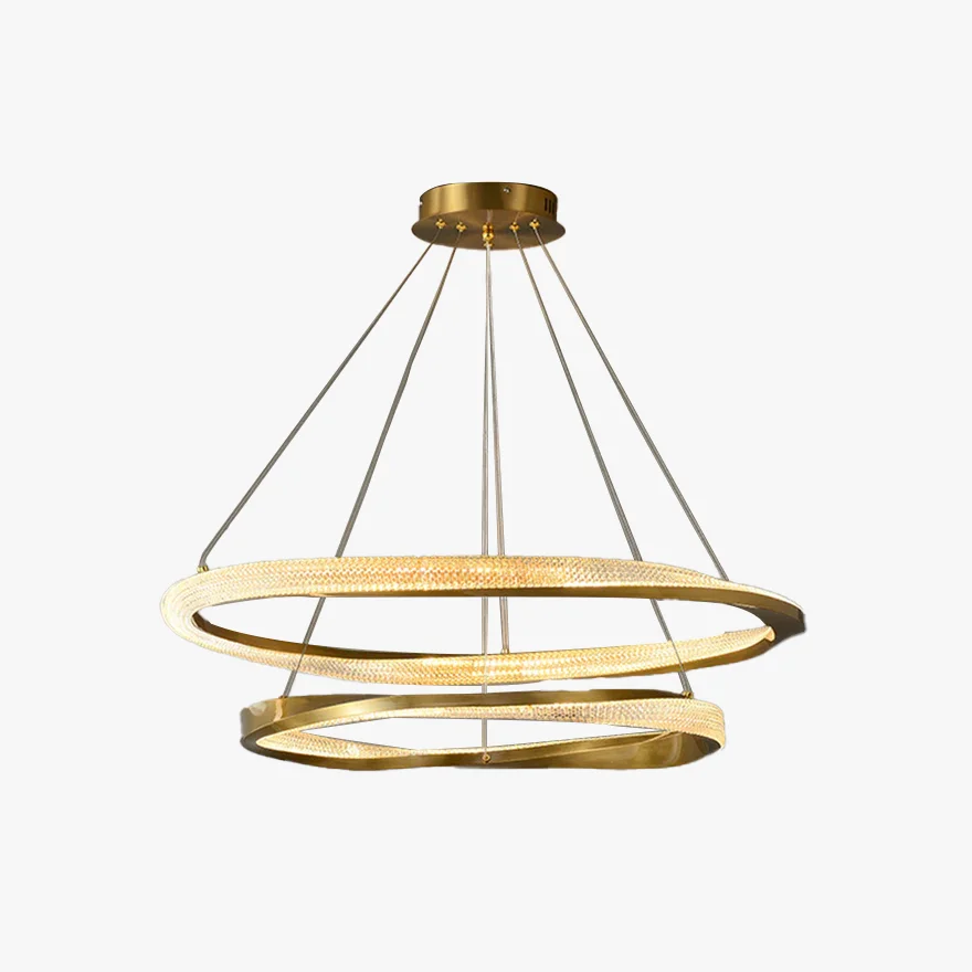 Modern Metal And Acylic Ring Bedroom Pendant Light, Gold/Silver