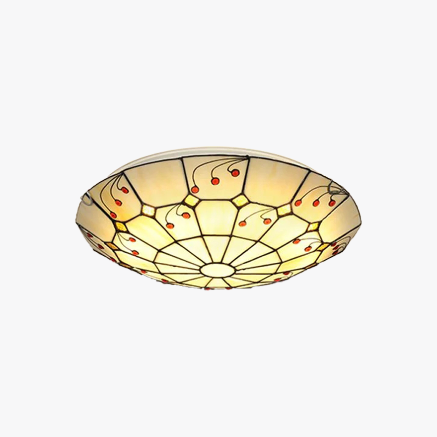 Mid Century Glass Bowled Living Room Ceiling Light, Multicolor