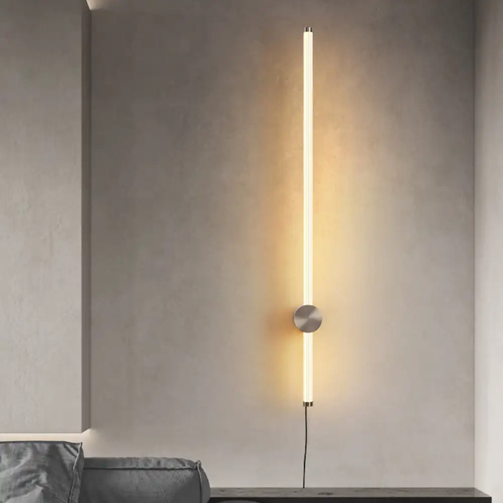 Unusual Metal And Acrylic Linear Dining Room Wall Lamp, Copper/Nickel