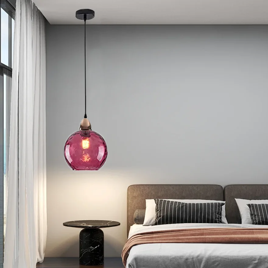 Modern Metal And Glass Bubble Kitchen Island Pendant Light, 10 Color