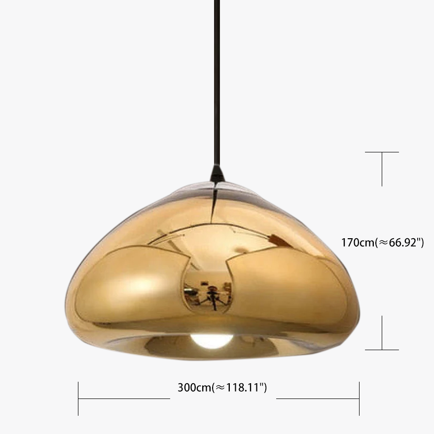 Sweden Glass Bread Dining Room Pendant Light, Gold/Silver/Rose Gold